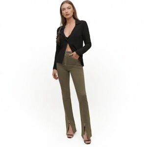 Reformation “Toby” Zip Front Ultra High Rise Boot Cut Jeans Size 29 In Kalamata